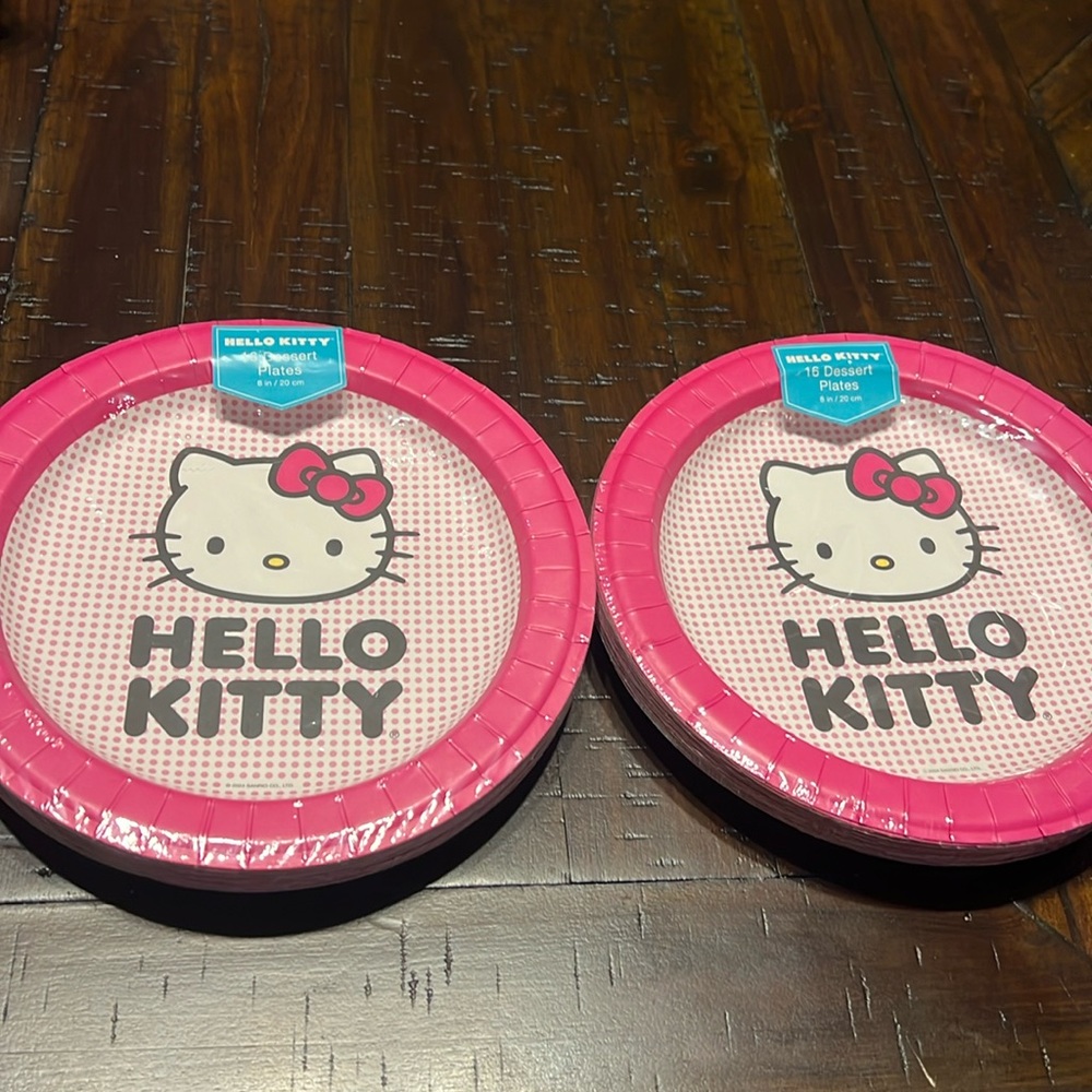 Hello Kitty Pink Dessert Party Plates Set of 2